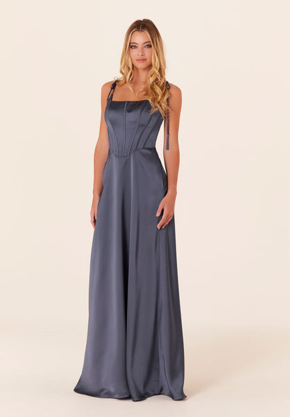 Luxe Satin Bridesmaid Dress with Corset Bodice
