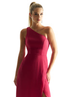 One Shoulder Chiffon Bridesmaid Dress with Cowl Back