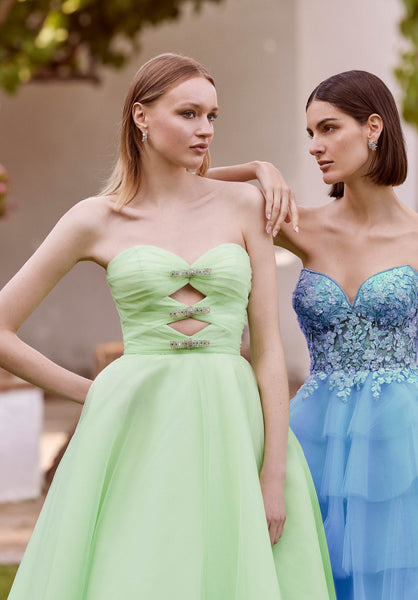 Tulle A-Line Keyhole Cut Out Bodice