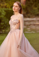 Sequin and Crystal Beaded Sparkle Tulle Ball Gown
