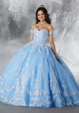 Patterned Sequins on a Tulle Ballgown with Detachable Sleeves - 89186