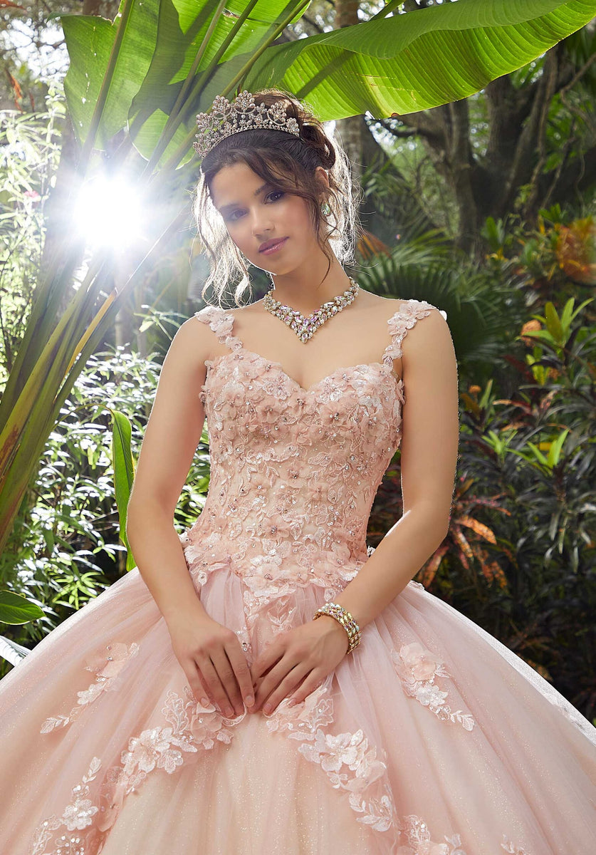 Three-Dimensional Floral Embroidered Quinceañera Dress – LUPITA'S ...